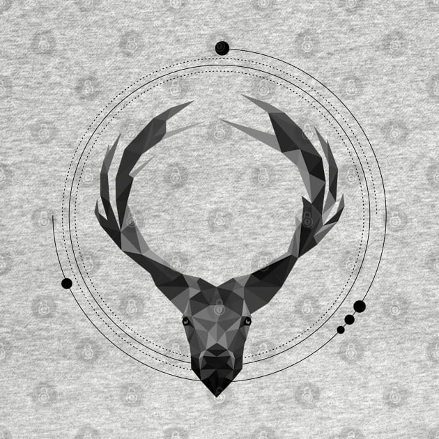 Black & white Deer by Polydesign